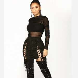 FASHION NOVA Black Mesh Dress